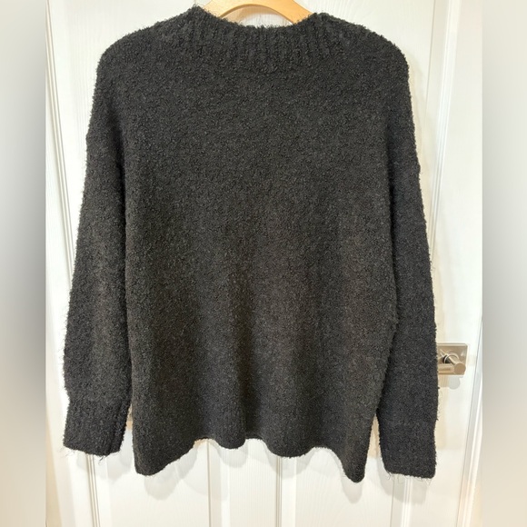 Aerie BLACK Cozy Teddy Boucle’ knit Sweater XL NWT soft lounge - Picture 2 of 7